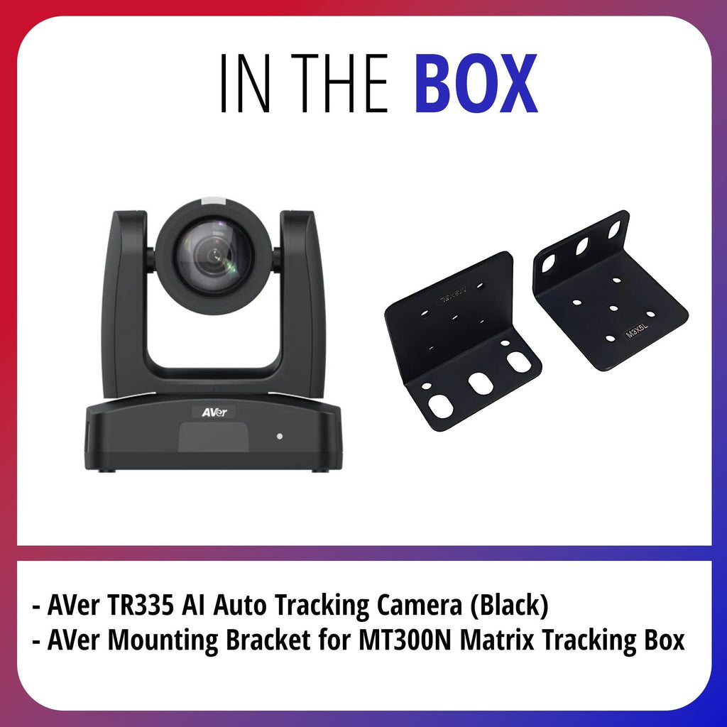 AVer TR335 AI Auto Tracking Camera (Black) with TR315 AI Auto Tracking Camera