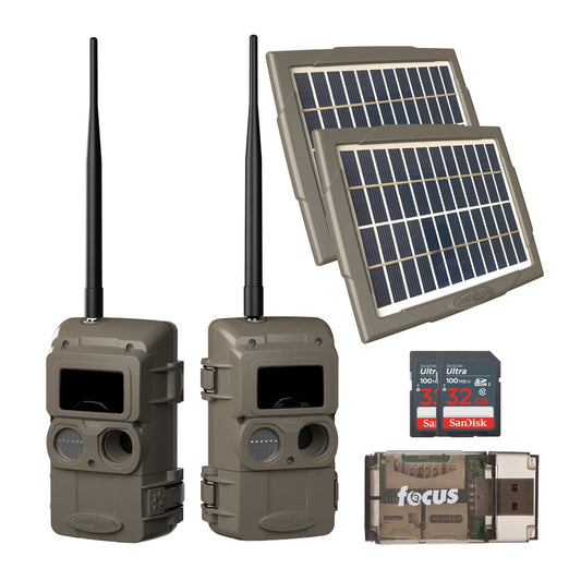 Cuddeback CuddeLink Wireless, 3rd Gen Sensor, Low-Glow IR LED Camera (2-Pack) with Power Bank Bundle