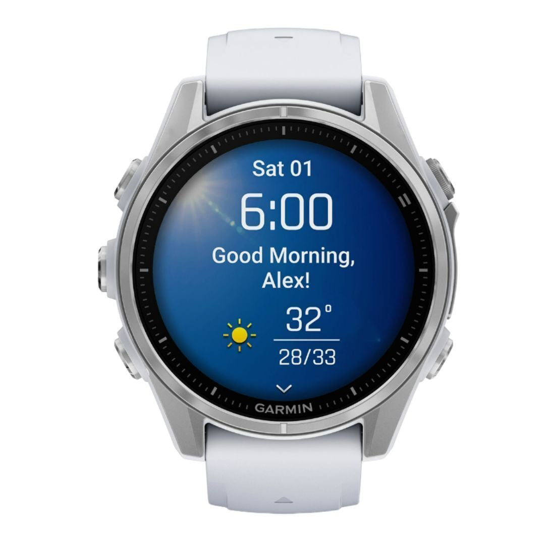 Garmin Fenix 8 43mm GPS Smartwatch with 1.3-Inch AMOLED Display (Silver and Whitestone)