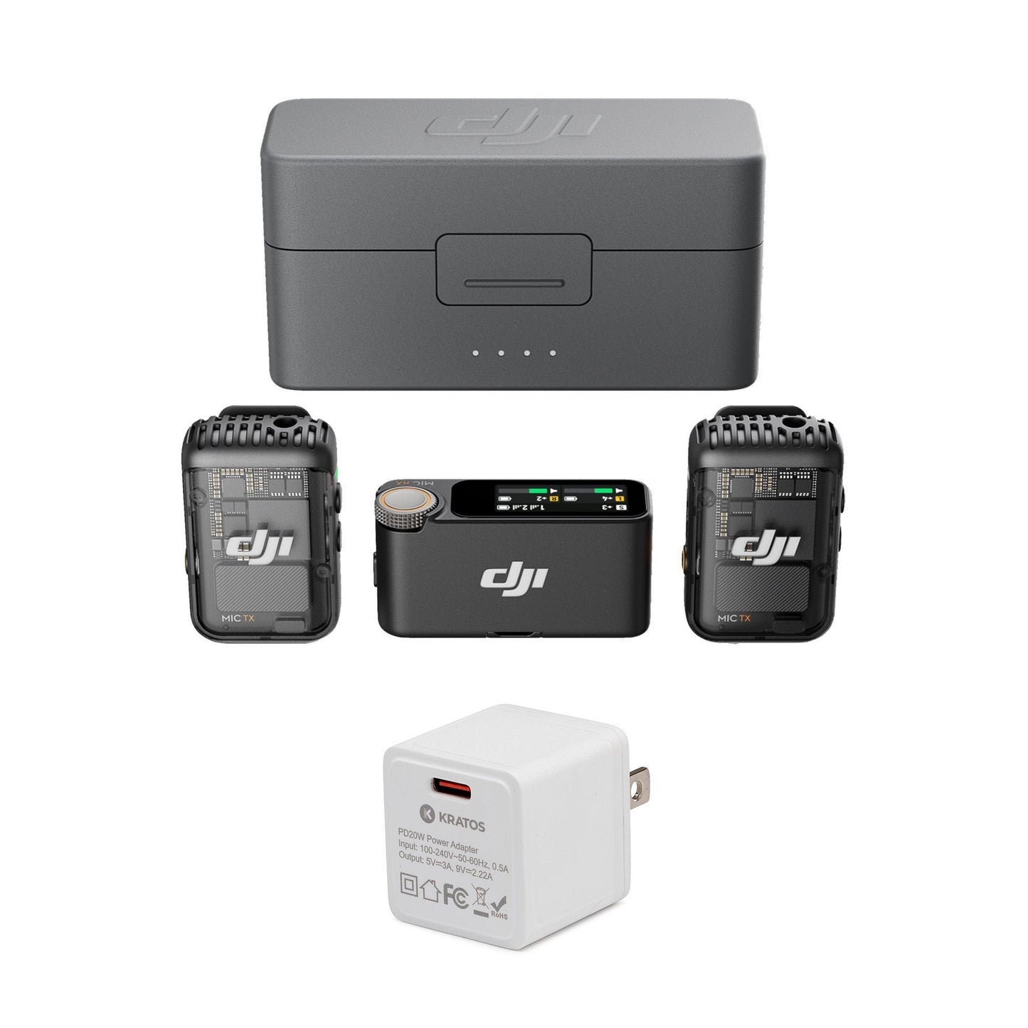 DJI Mic 2 - Professional Audio System (2 TX + 1 RX + Charging Case) with Accessories Bundle