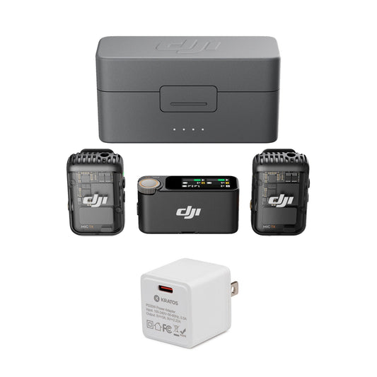 DJI Mic 2 - Professional Audio System (2 TX + 1 RX + Charging Case) with Accessories Bundle