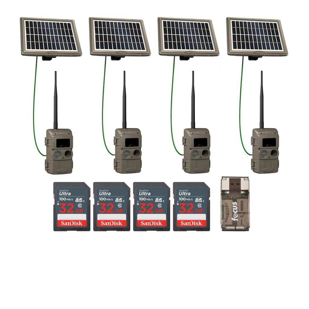 Cuddeback CuddeLink Wireless Trail Camera with Solar Power Bank Bundle (4-Pack)