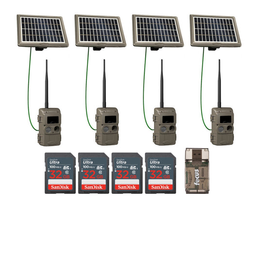 Cuddeback CuddeLink Wireless Trail Camera with Solar Power Bank Bundle (4-Pack)