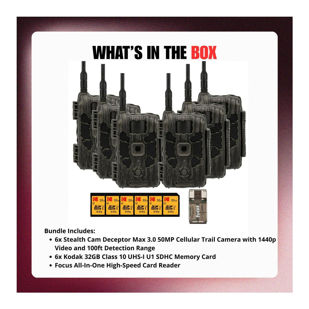 Stealth Cam Deceptor Max 3.0 Cellular Trail Camera (6-Pack) with Accessories