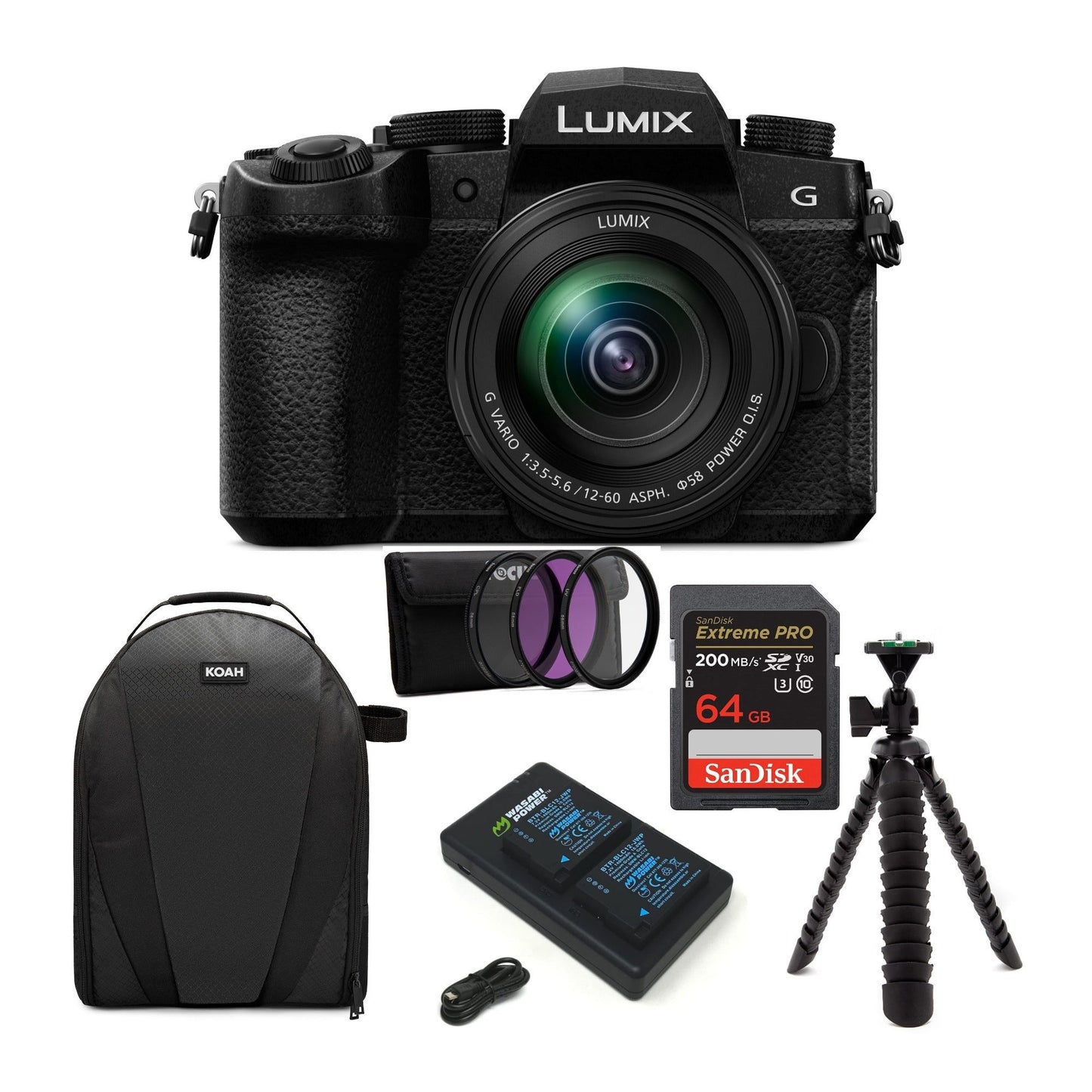 Panasonic LUMIX DC-G95 Mirrorless Digital Camera with 12-60mm Lens Bundle