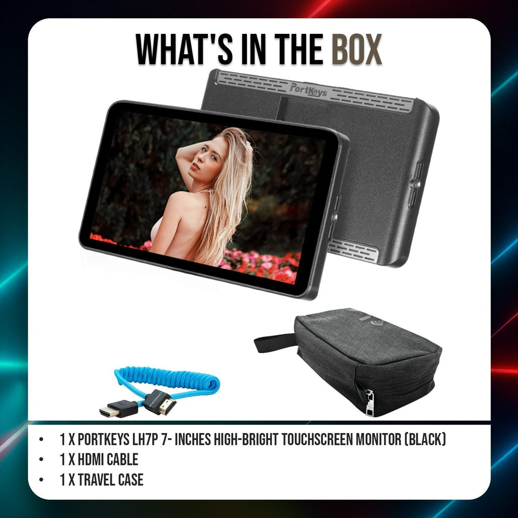 PORTKEYS LH7P 7-Inch High-Bright Touchscreen Monitor Bundle