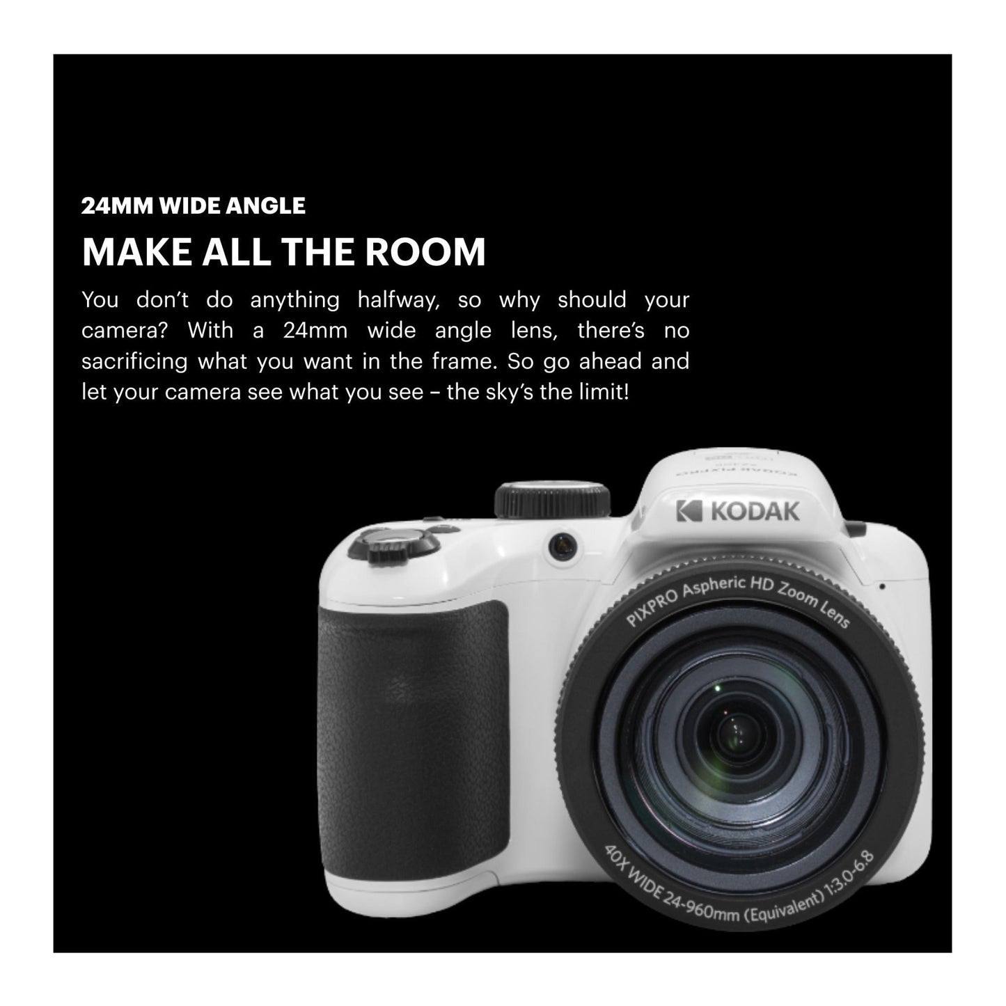 Kodak PIXPRO AZ405 16MP Astro Zoom Digital Camera (White) Bundle with SD Card