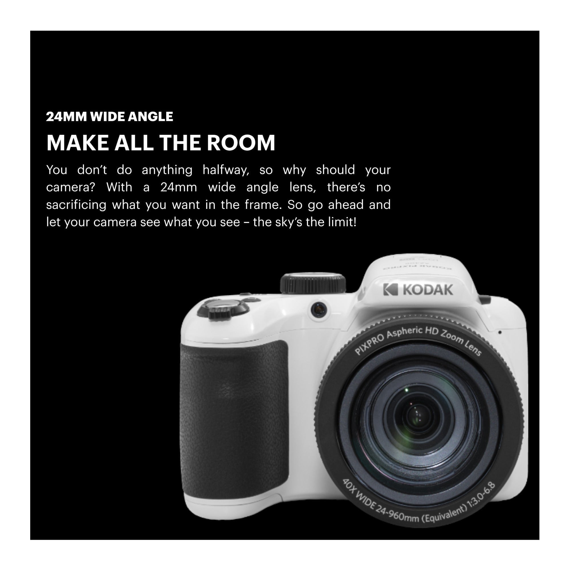 Kodak PIXPRO AZ405 16MP Astro Zoom Digital Camera (White) Bundle with SD Card