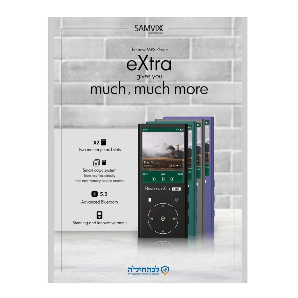 Samvix iBusiness eXtra 16GB Kosher MP3 Player with Dual Micro SD Slots (Green)