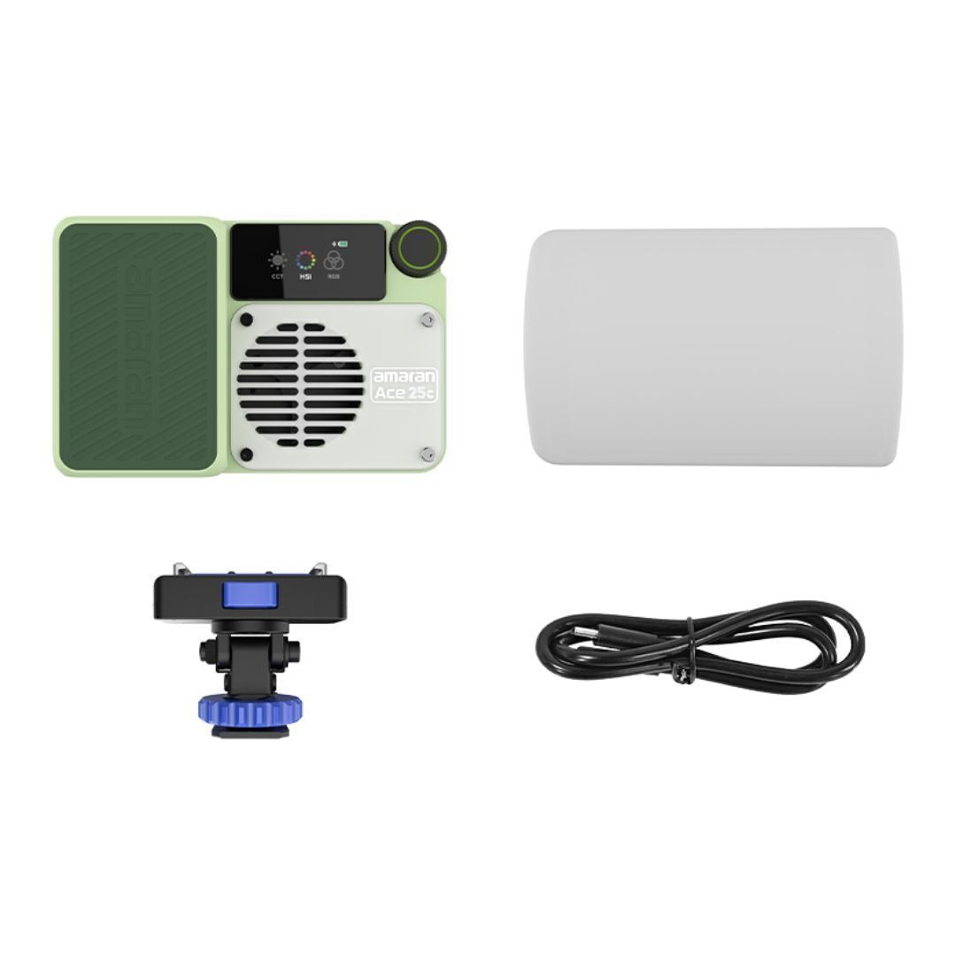 amaran Ace 25c RGBWW Full Color Compact LED Light with Ace Lock Quick-Release Mount (Green)