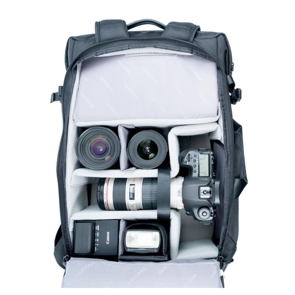 Vanguard VEO Select 49 Incognito Backpack and Shoulder Bag for DSLR Cameras with Dividers (Black)