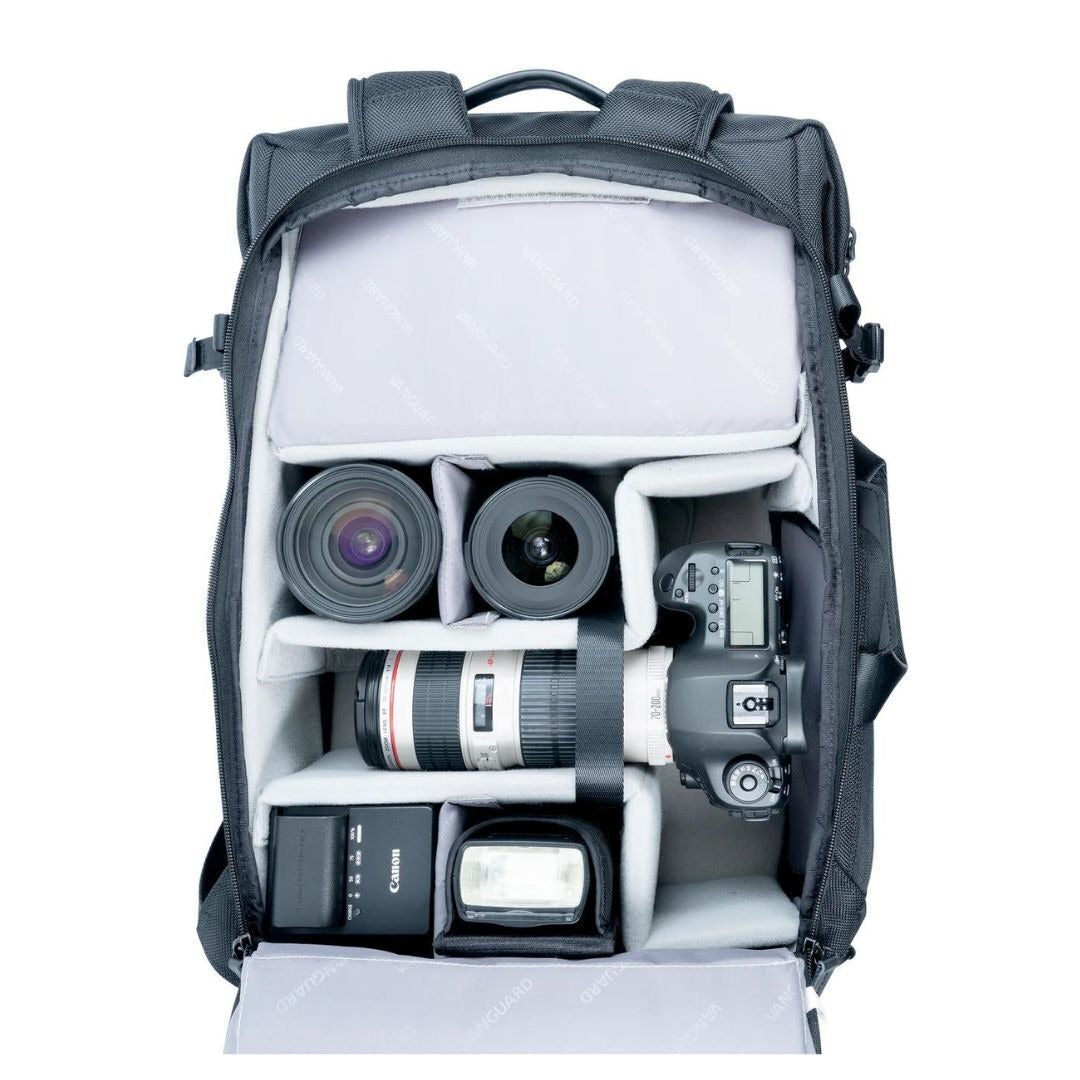 Vanguard VEO Select 49 Incognito Backpack and Shoulder Bag for DSLR Cameras with Dividers (Black)