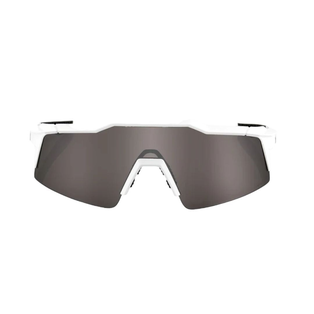 100% Speedcraft SL Sunglasses Matte White HiPER Silver Lens