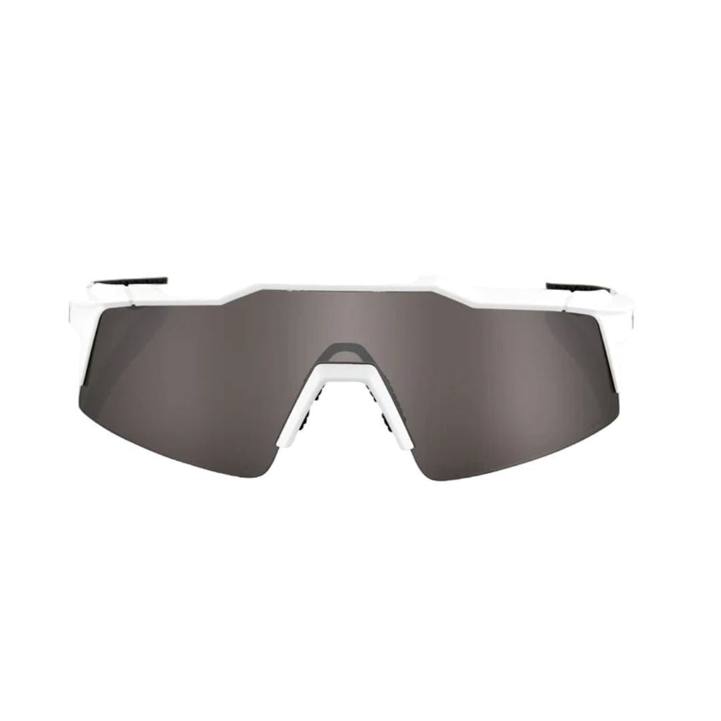 100% Speedcraft SL Sunglasses Matte White HiPER Silver Lens