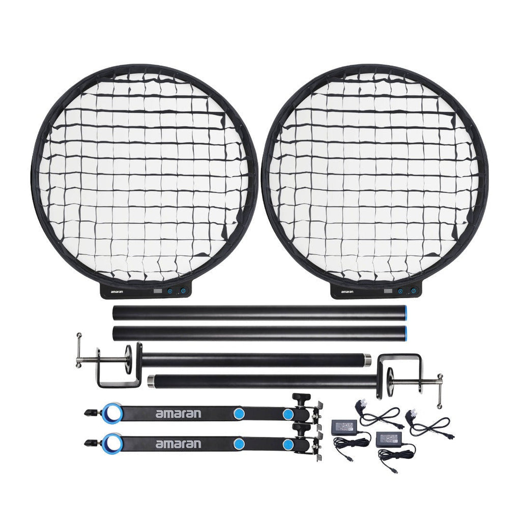 Amaran Verge Max Kit - Charcoal (US) with Light Control Grid Clip-On Bundle