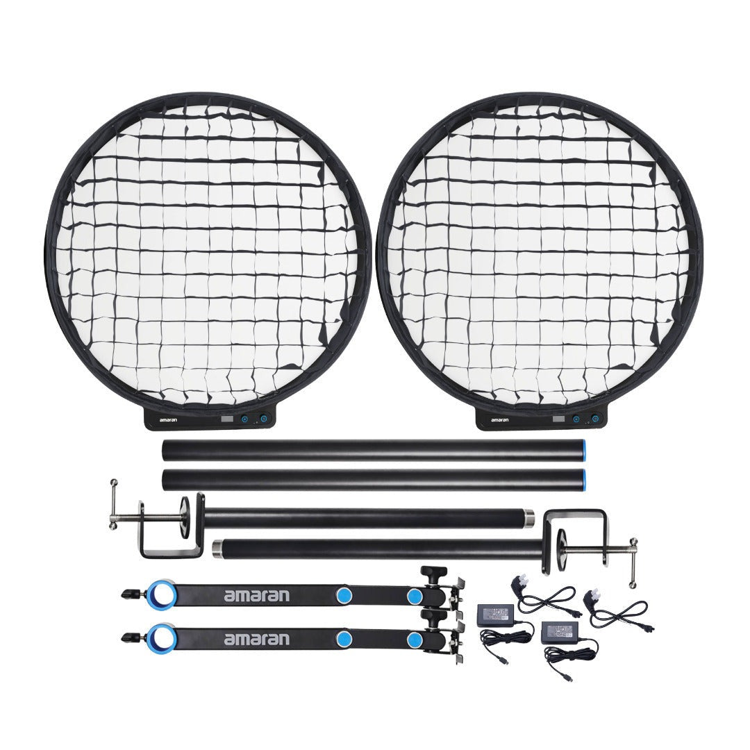 Amaran Verge Max Kit - Charcoal (US) with Light Control Grid Clip-On Bundle