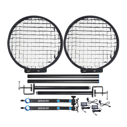 Amaran Verge Max Kit - Charcoal (US) with Light Control Grid Clip-On Bundle