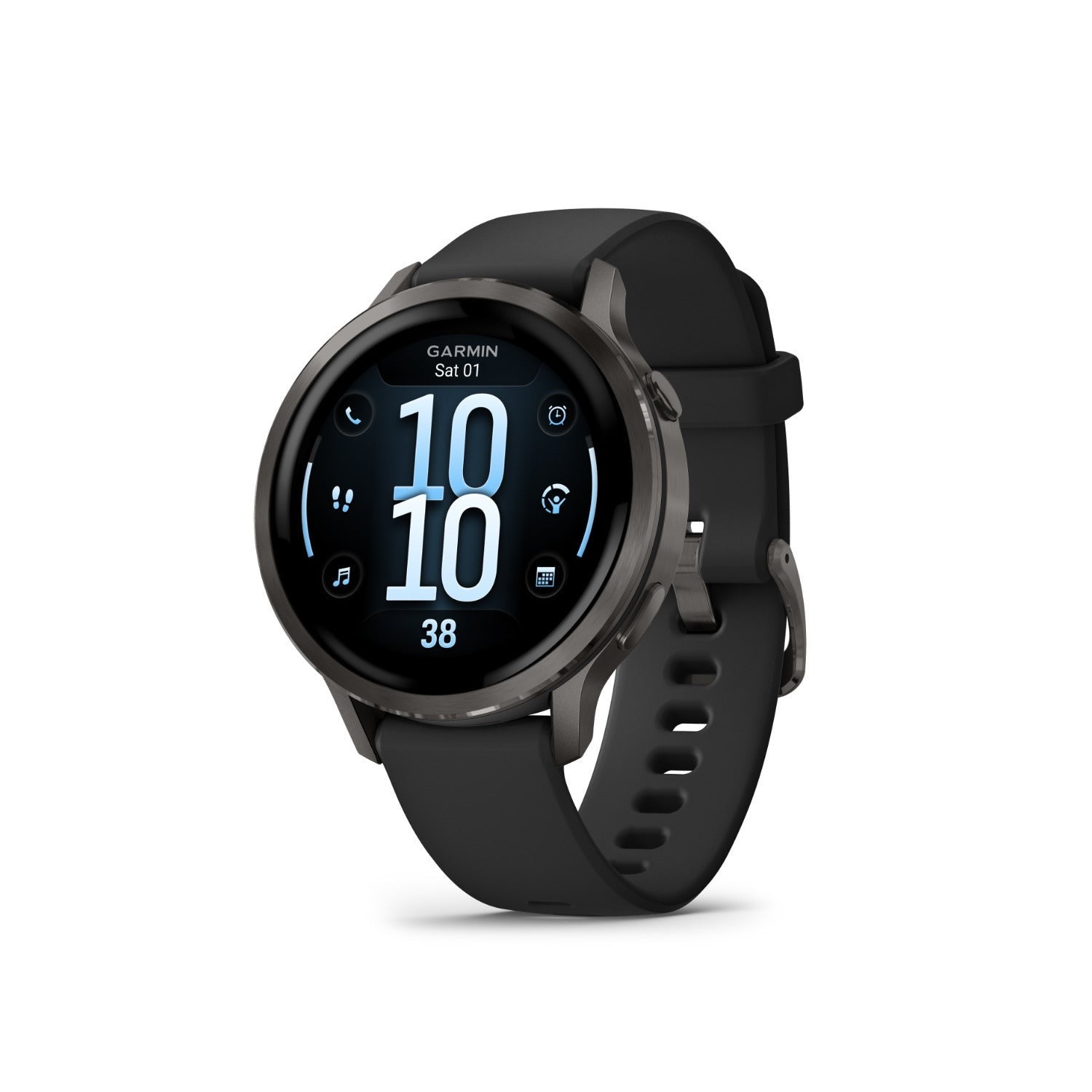 Garmin Venu 4 41mm AMOLED (Slate/Black) GPS Smartwatch with Earbuds Bundle