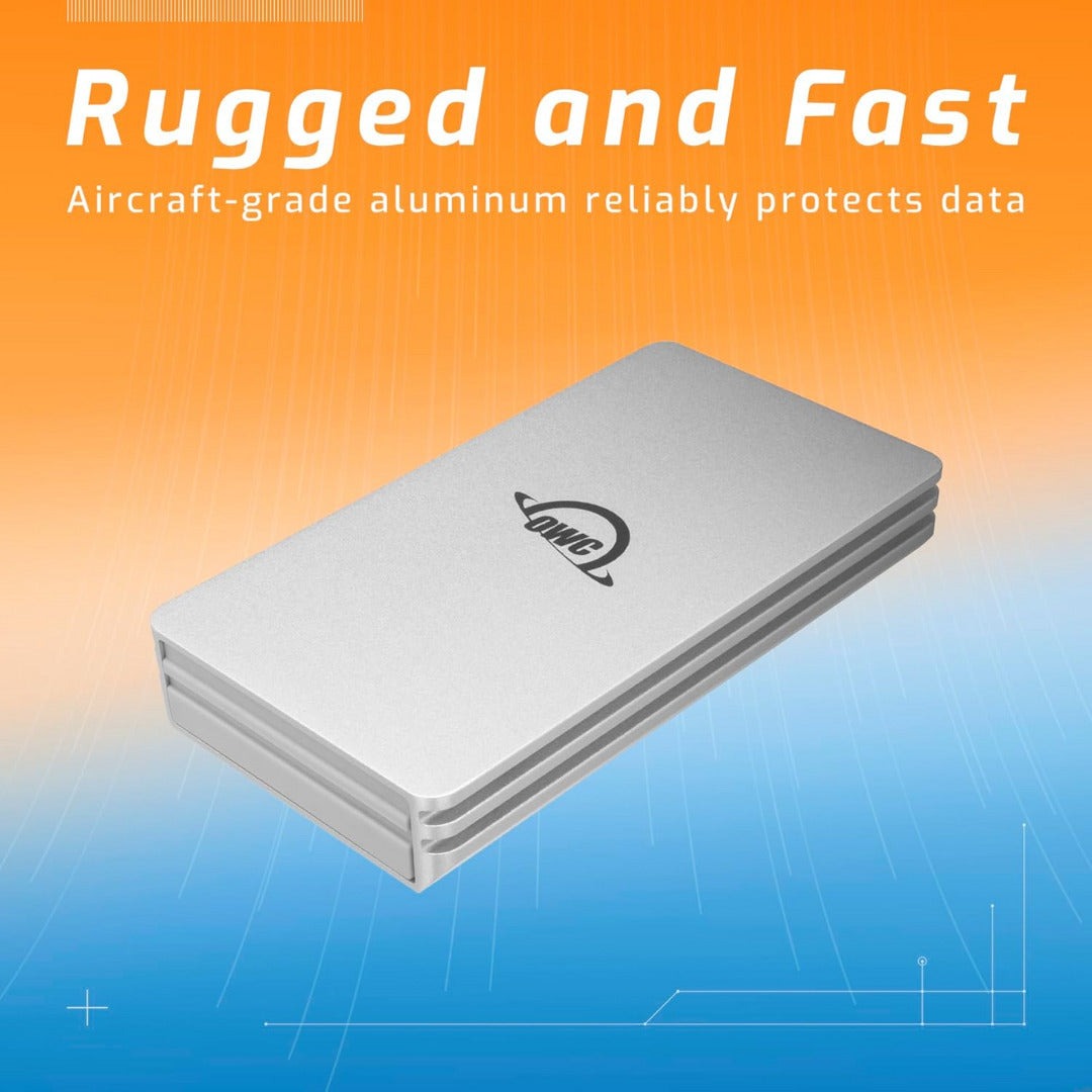 OWC Envoy 1TB Ultra-Portable USB-C NVMe SSD with 1000 MBPS Transfer Speed (Silver) Bundle
