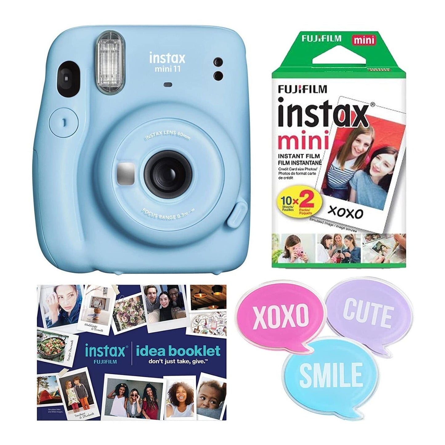 Fujifilm Instax Mini 11 Instant Film Holiday Camera Bundle (Sky Blue)
