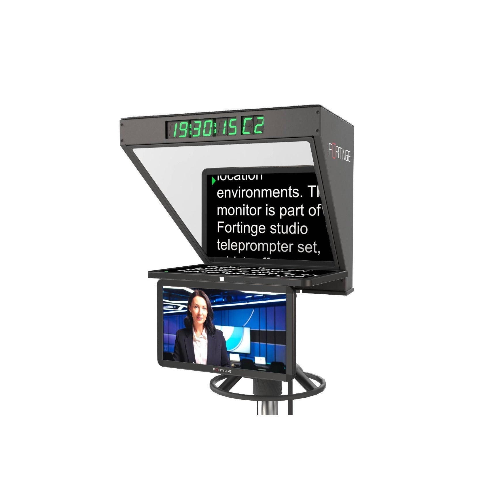 Fortinge ROBO 19-Inch High-Brightness Studio Teleprompter with SDI Input/Output