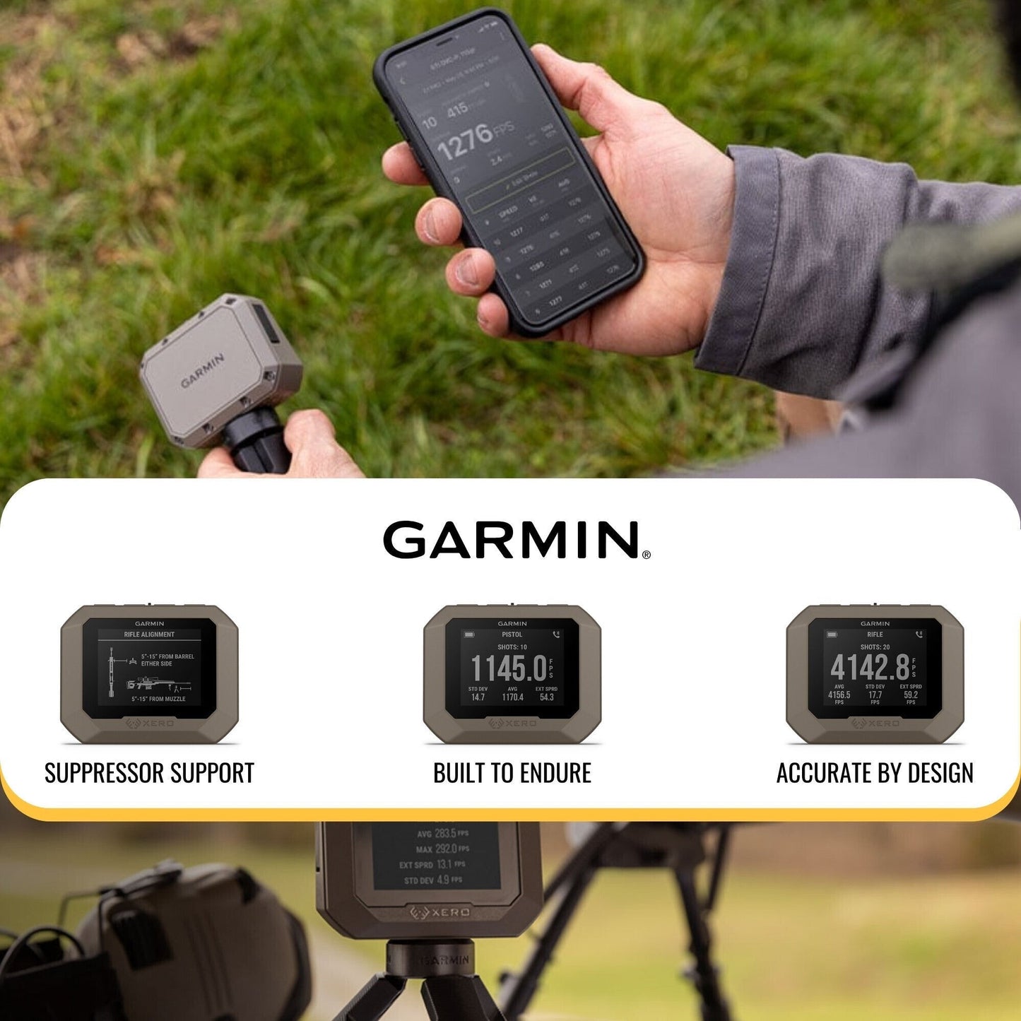 Garmin Xero C1 Pro Chronograph with 59-Inch Tripod Stand With Bag bundle