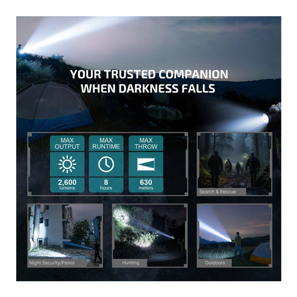 Olight Warrior X 4 Rechargeable LED Flashlight with Holster (Matte Black)