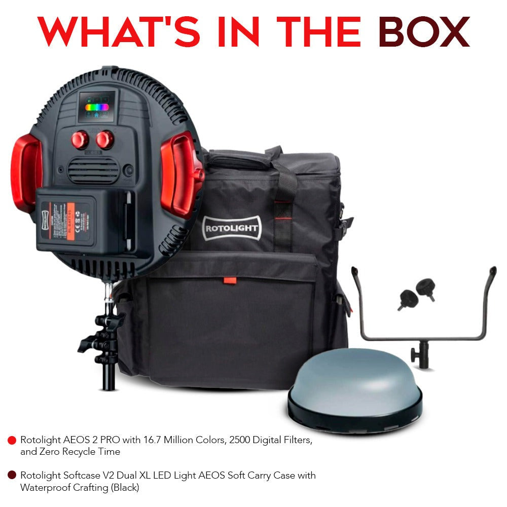 Rotolight AEOS 2 Pro LED Light with Rotolight AEOS Soft Carry Case (Black)