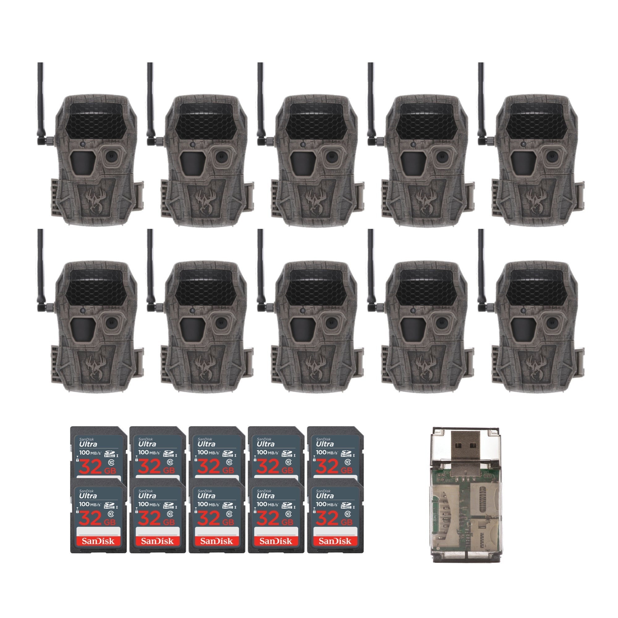 Wildgame Innovations Encounter XT Cellular 26MP Trail Camera with 720p Video (10-Pack) Bundle