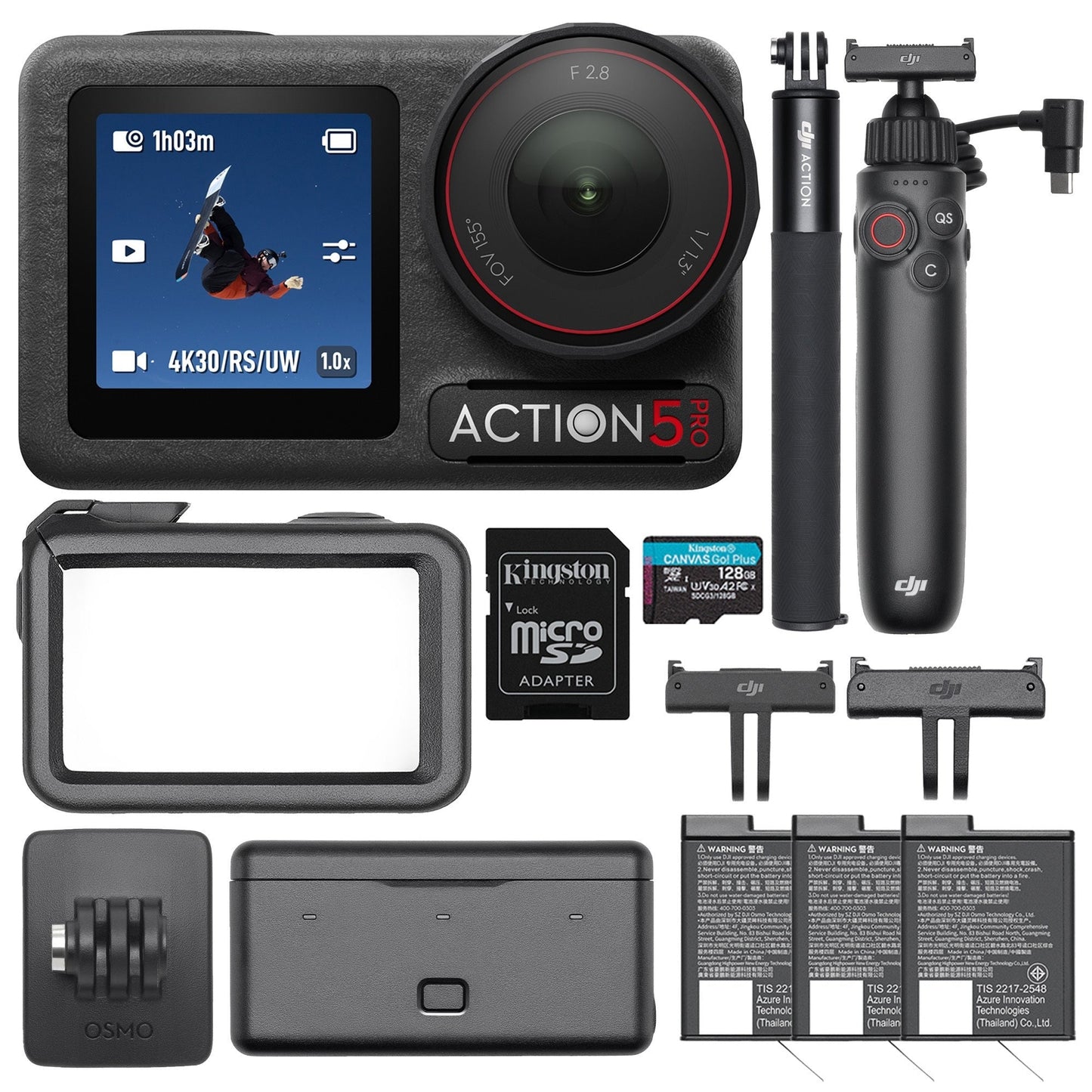 DJI Osmo Action 5 Pro Adventure Combo with Multifunctional Charging Handle Bundle