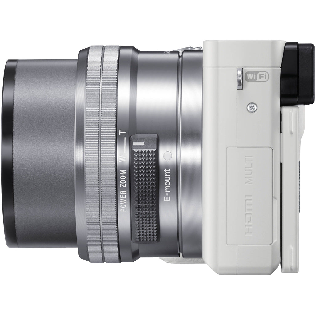 Sony Alpha a6000 24.3MP Mirrorless Digital Camera with 16-50mm Lens (White)