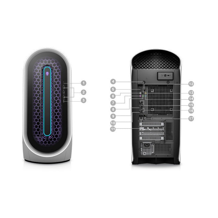 Alienware Aurora R13 Gaming Desktop, Intel Core i7-12700F, 16GB RAM, 512GB SSD (Lunar Light) (Certified Refurbished)
