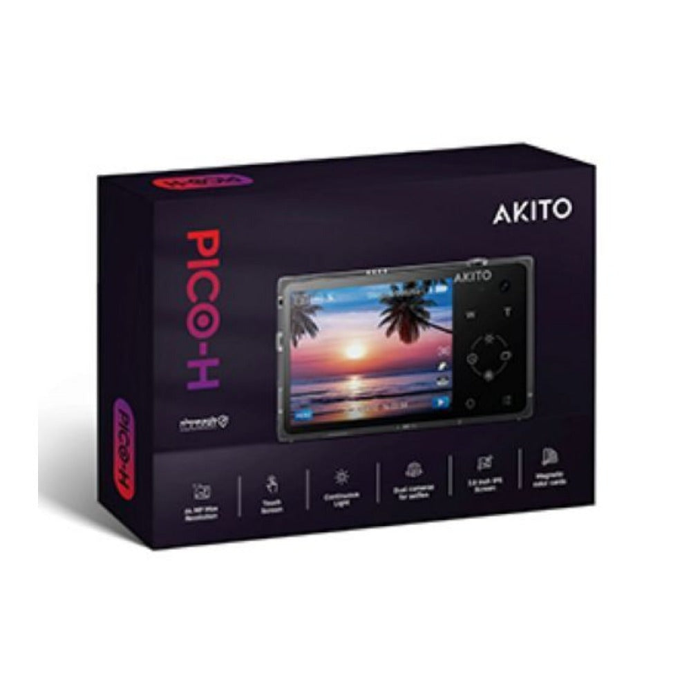 Akito Pico-H Kosher Digital Camera - 64MP Compact Touchscreen Display (Black)