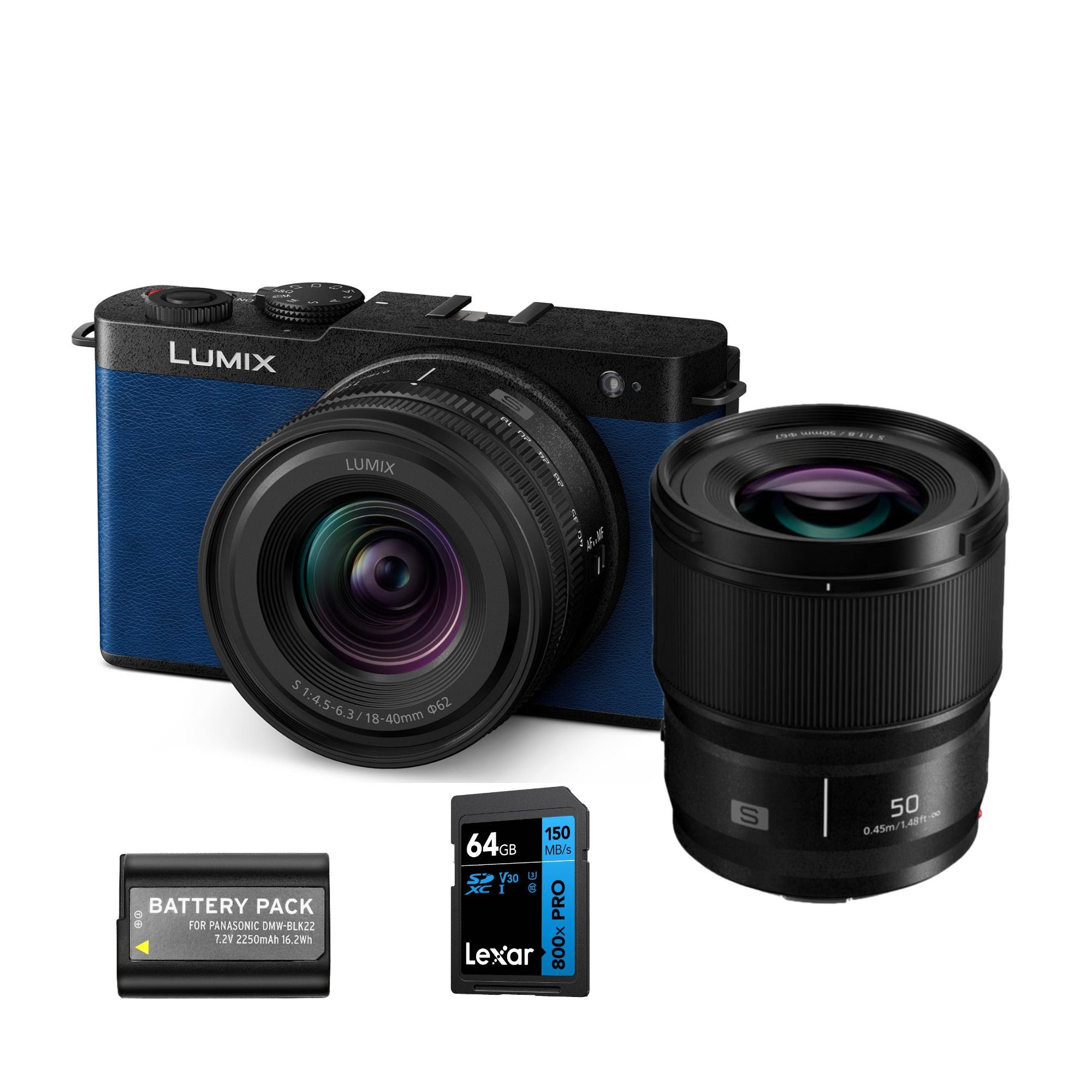 Panasonic LUMIX S9N Full Frame Mirrorless Camera with 18-40mm Lens (Blue) Bundle