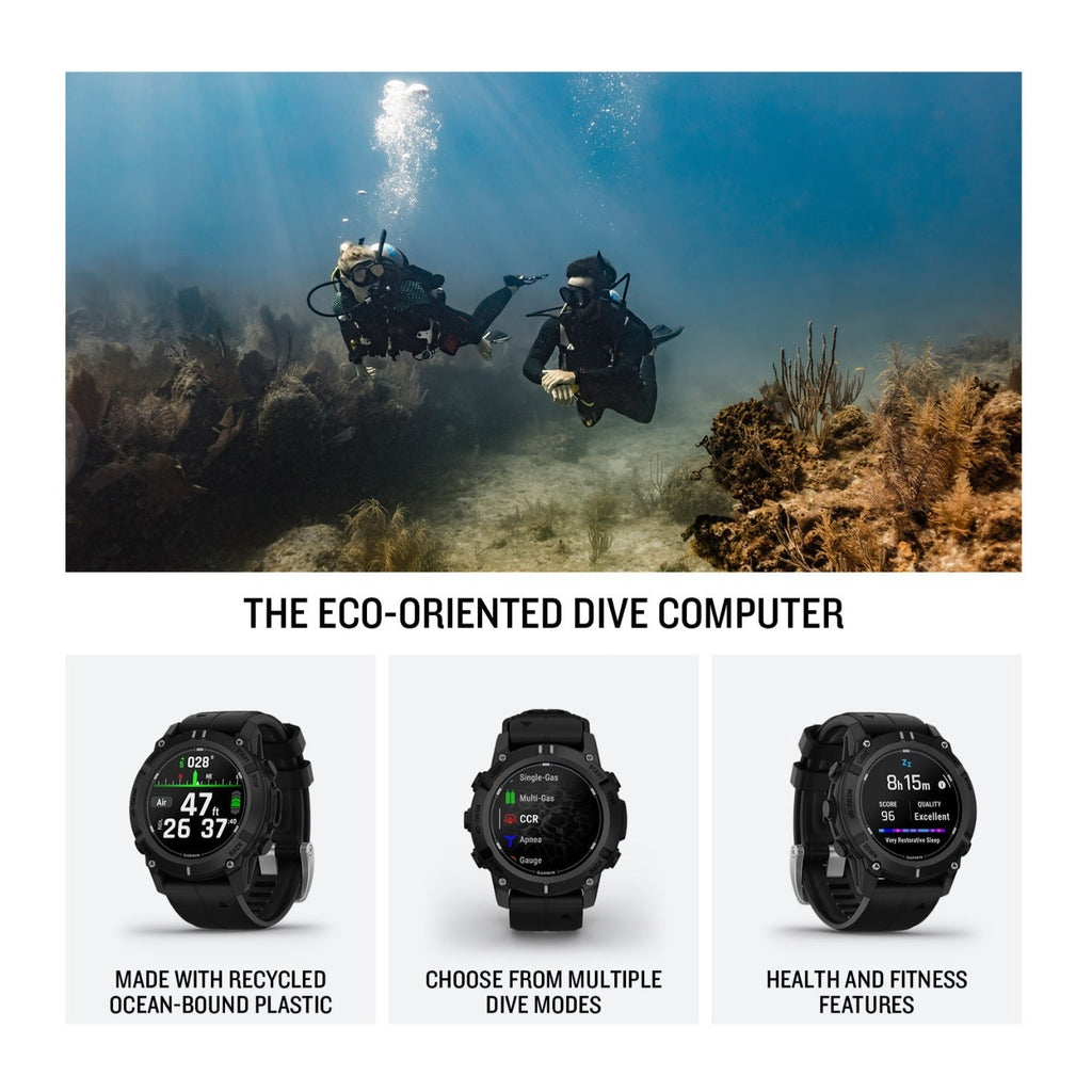 Garmin Descent G2 45mm GPS Dive Smart Watch Black with T2 Transceiver Bundle
