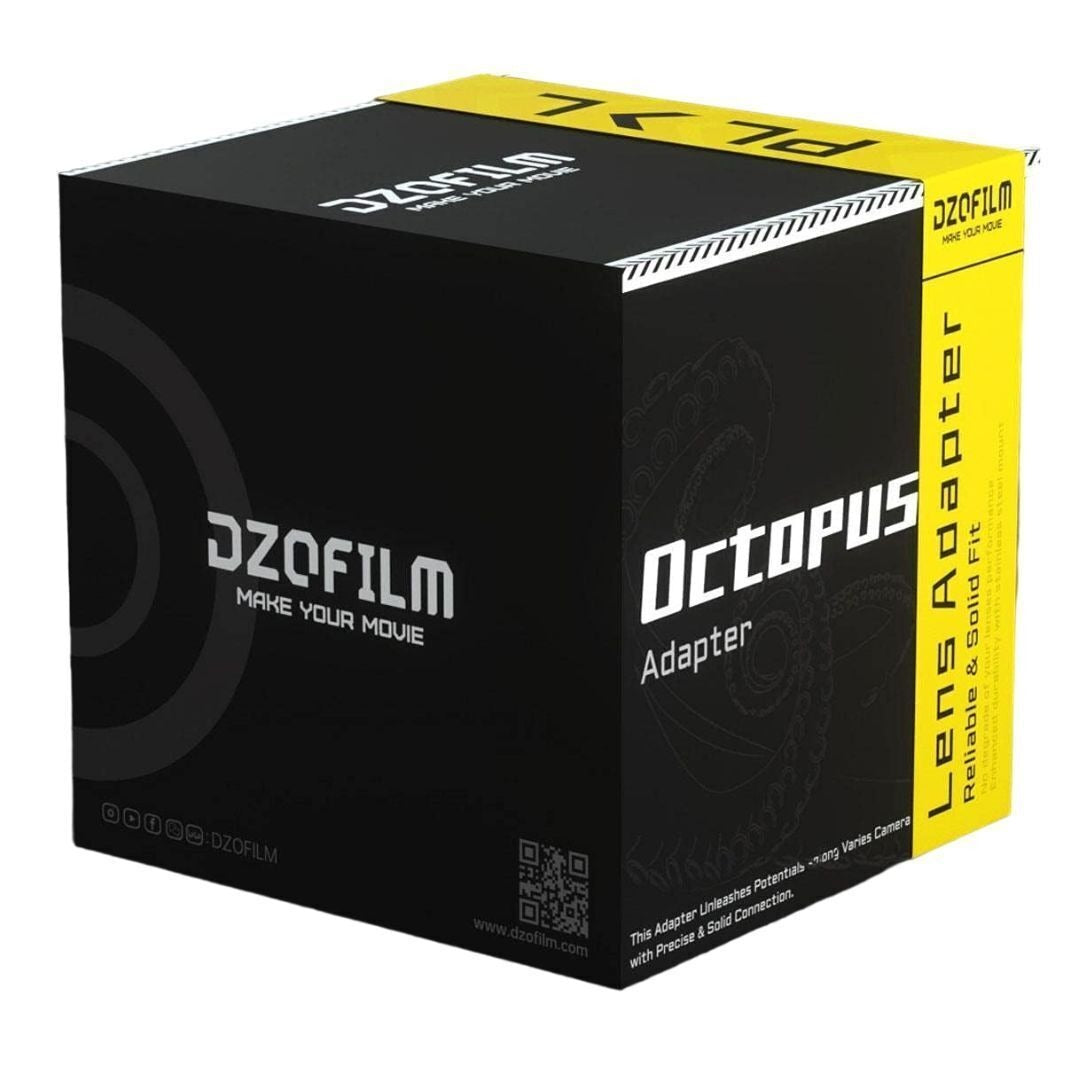 DZOFilm Octopus Adapter for PL-Mount Lens to Canon RF Camera with Active-Locking System (Black)