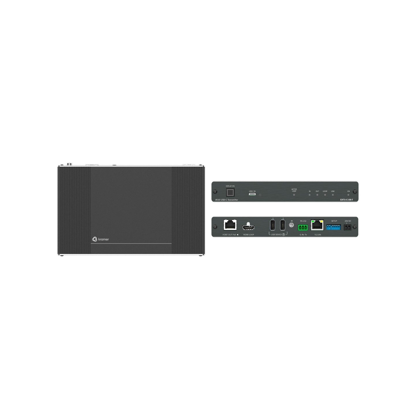 Kramer 4K60 4:4:4 USB–C Transmitter with USB, Ethernet, RS–232, & IR over Extended–Reach HDBaseT 3.0