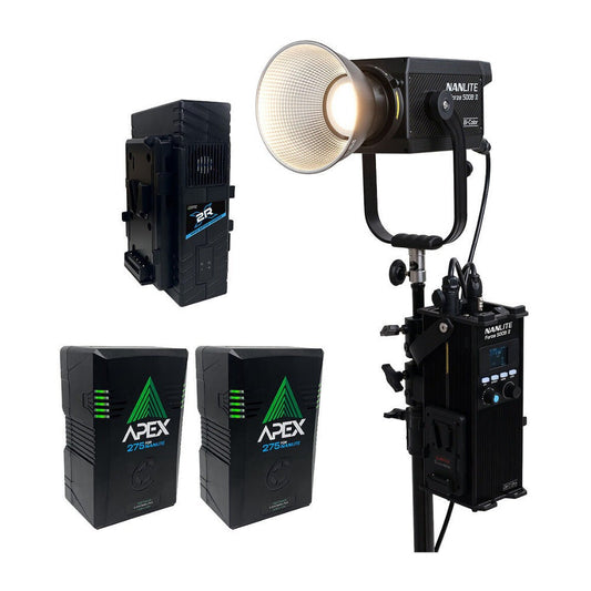 Nanlite Forza 500B II LED Monolight with V-Mount Batteries and Charger Kit
