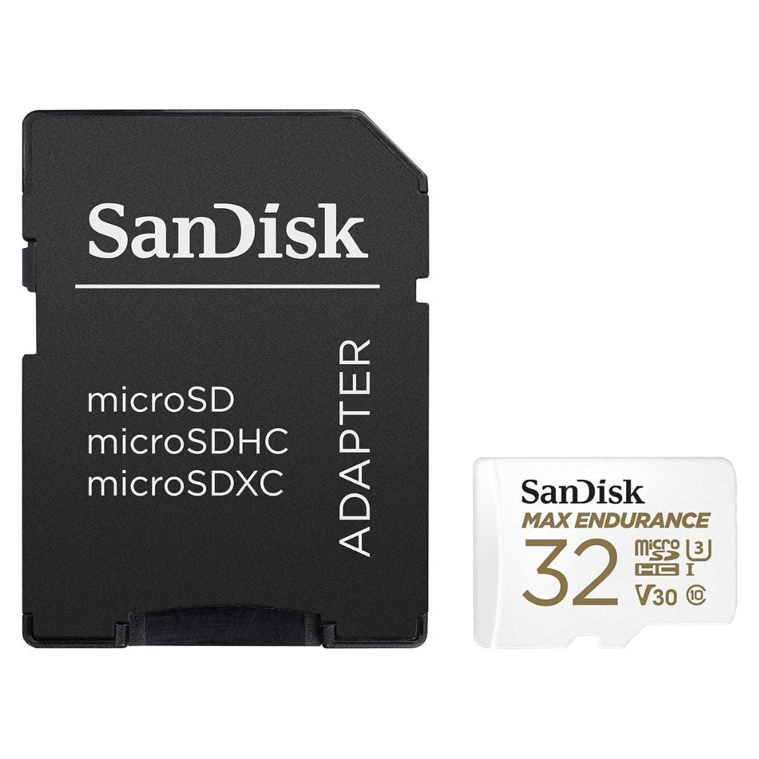 SanDisk 32GB MAX Endurance MicroSDHC Card with Adapter, 100MBPS Read Speed, and 40MBPS Write Speed