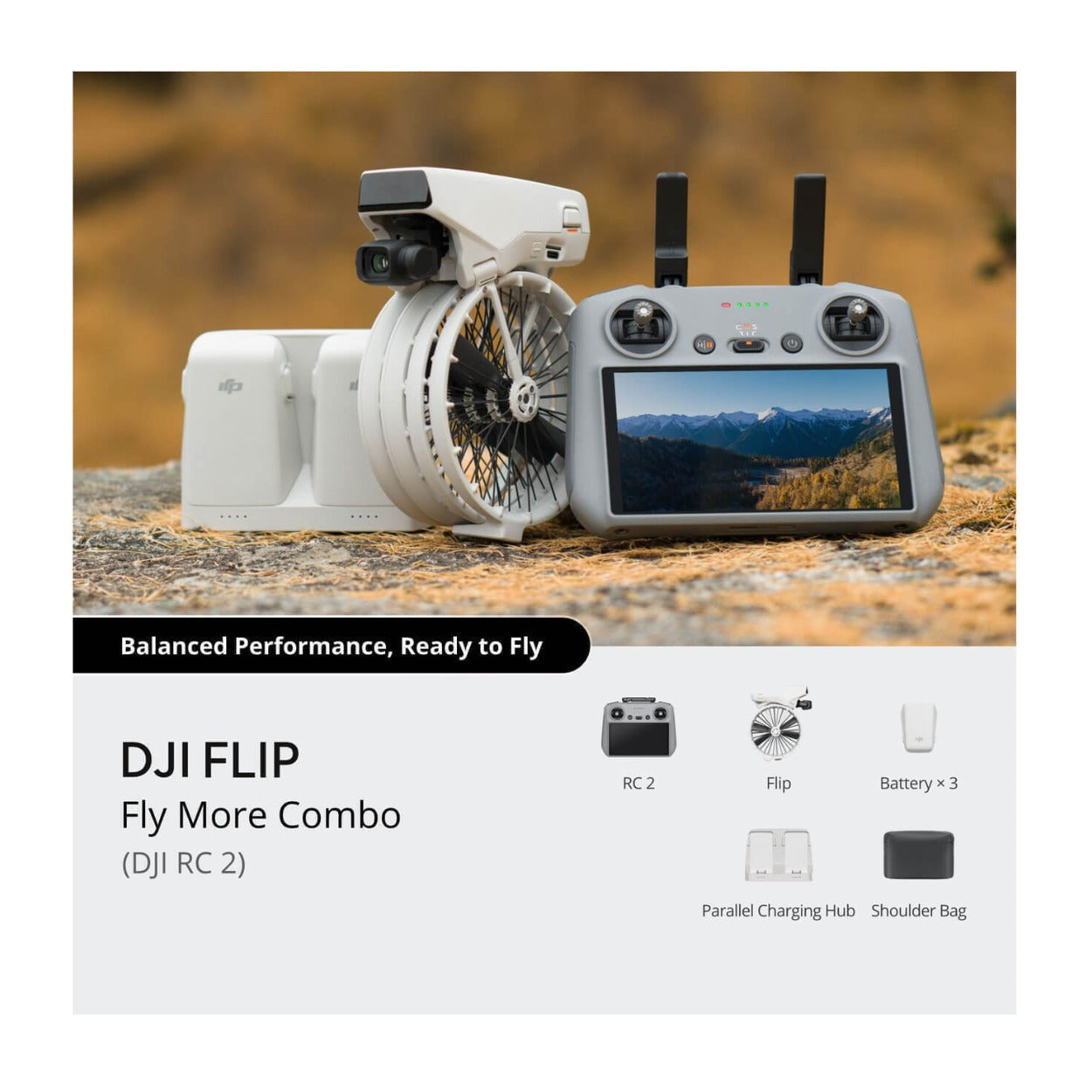 DJI Flip Fly More Combo (DJI RC 2) Bundle with Accessories, Carrying Bag and 30-inch Landing Pad