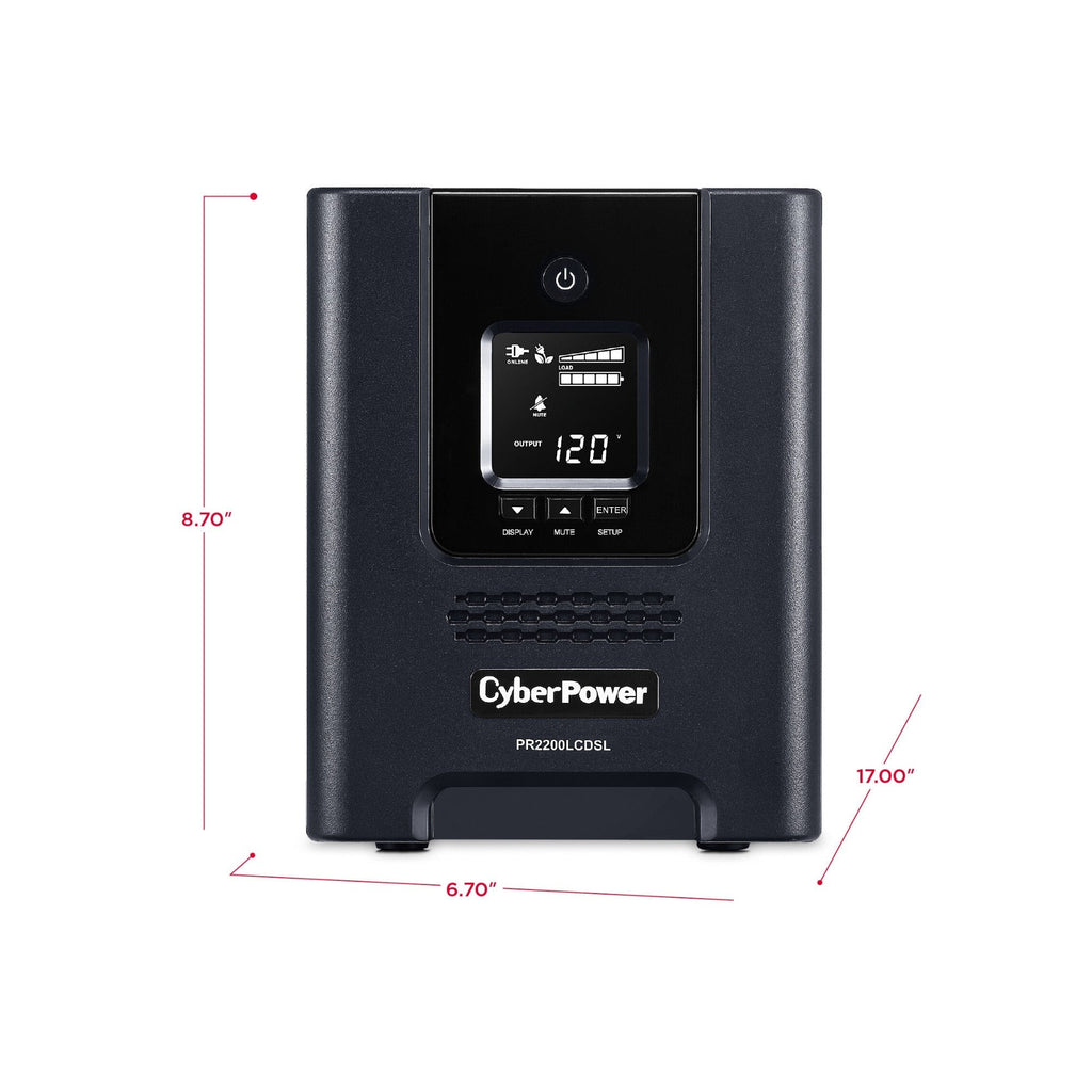 CyberPower PR2200LCDSL Smart App Sinewave Mini-Tower UPS System (2070VA/1980W)