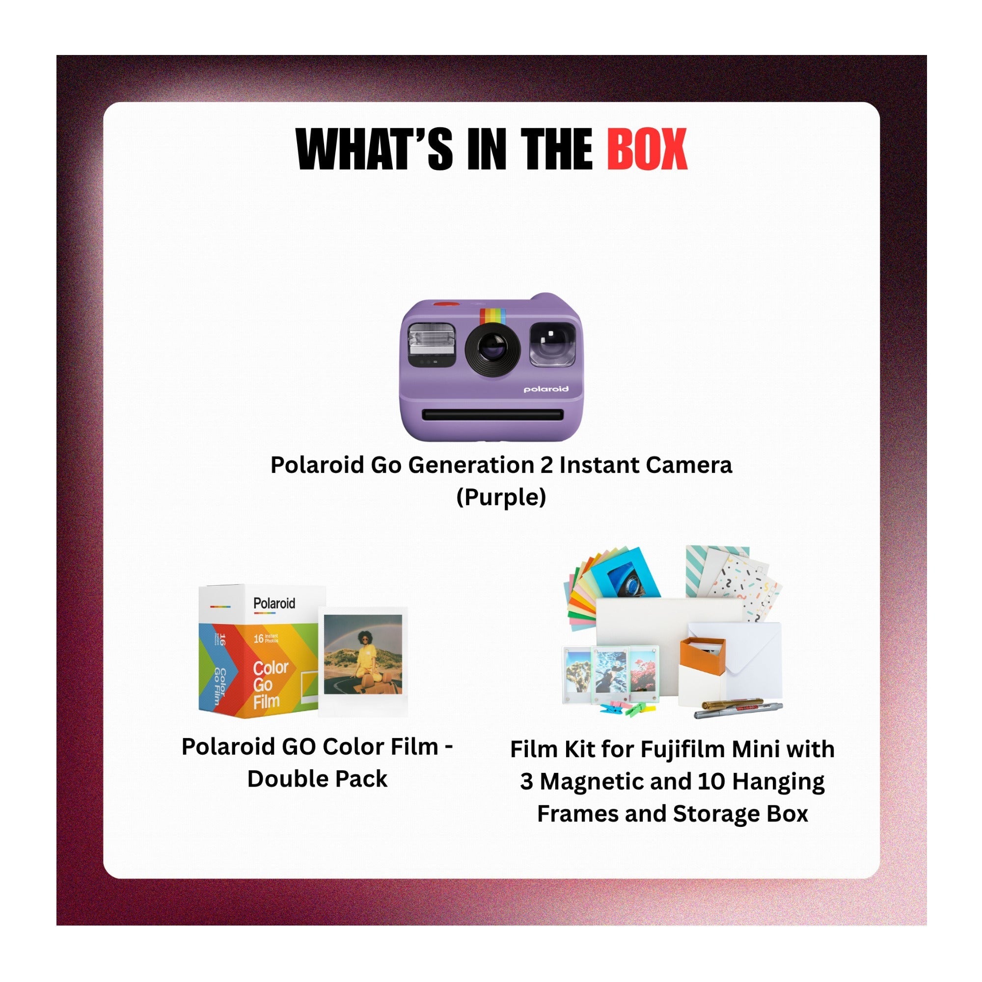 Polaroid Go Generation 2 Instant Camera (Purple) with Accessories Bundle