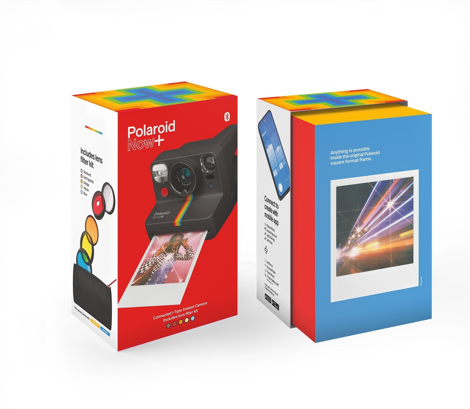 Polaroid NOW+ Instant Film Camera with Black and White Film and Storage Box