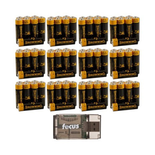 Browning Trail Camera AA Alkaline Batteries (96-Pack) with USB 2.0 Card Reader