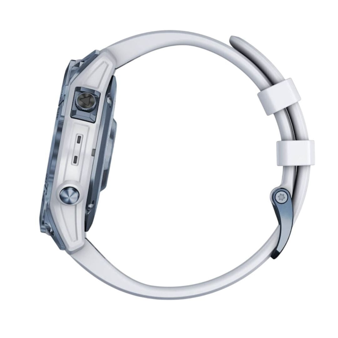 Garmin fenix 7 Sapphire Solar 47mm GPS Watch (Mineral Blue Titanium with Whitestone Band)