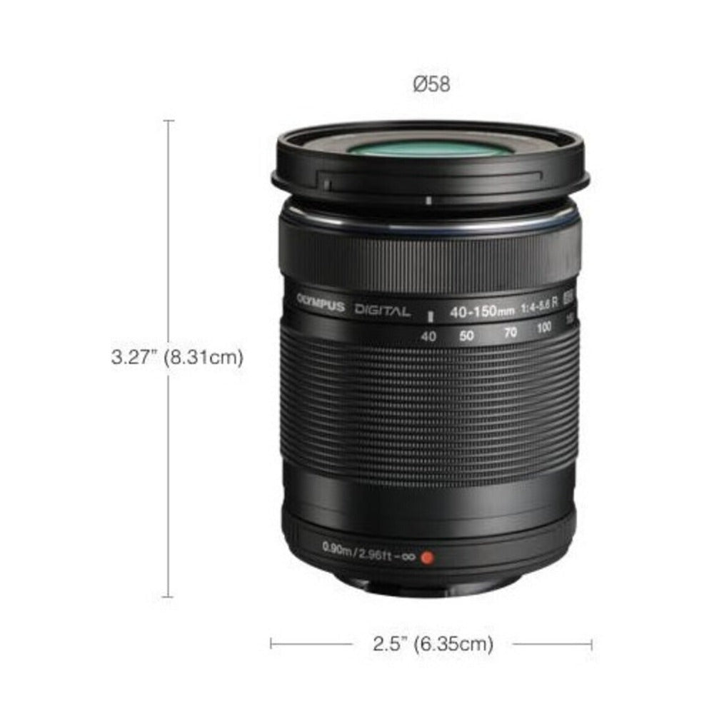 OM SYSTEM M.Zuiko Digital ED 40 to 150mm F4.0 to 5.6 R Black Lens
