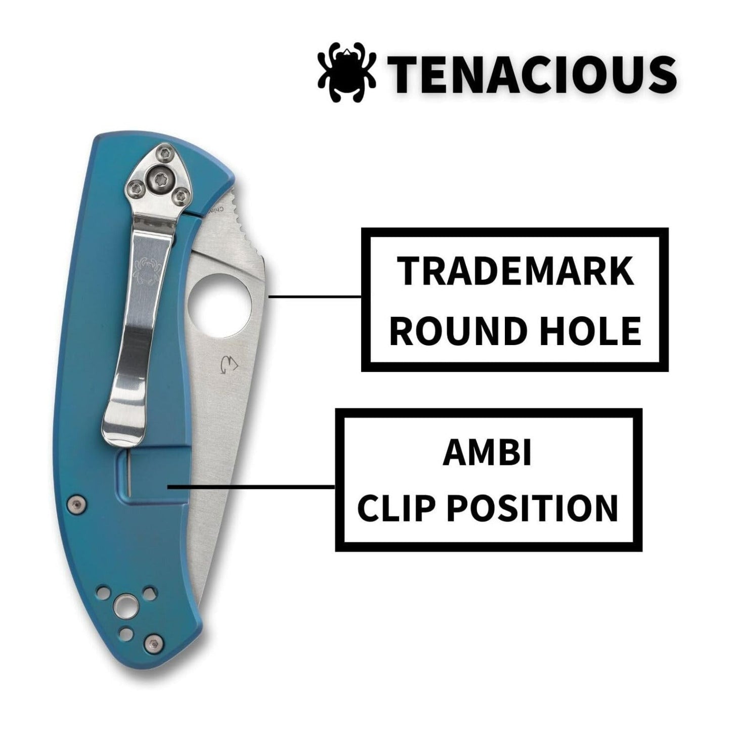 Spyderco Tenacious PlainEdge Folding Pocket Knife with 3.35 Inch 8Cr13MoV Blade