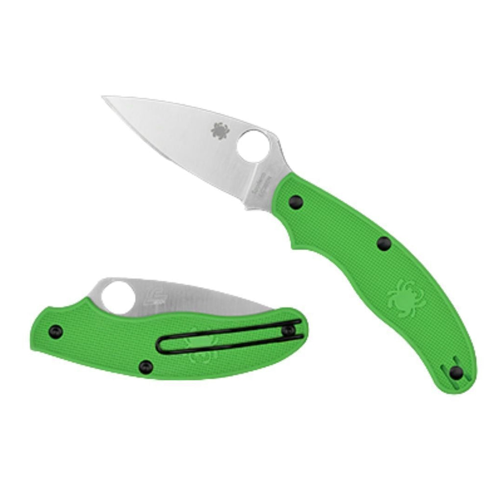 Spyderco 6.91-Inch UK Penknife Salt Pocket Knife with PlainEdge Blade (Green)