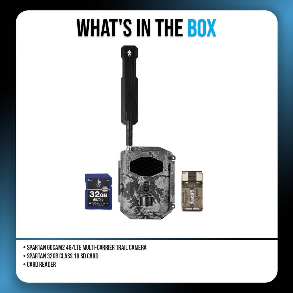 Spartan GoCam2 4G/LTE 1080p Trail Camera Bundle with Memory Card and Card Reader