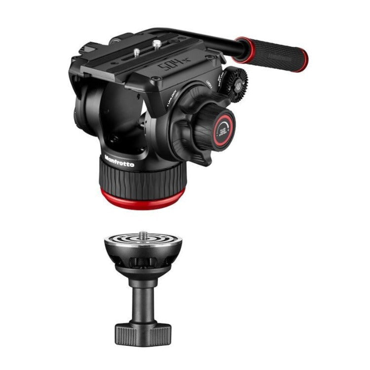 Manfrotto 504X Fluid Video Head with MVTTWINMA Aluminum Twin Leg Tripod with Middle Spreader